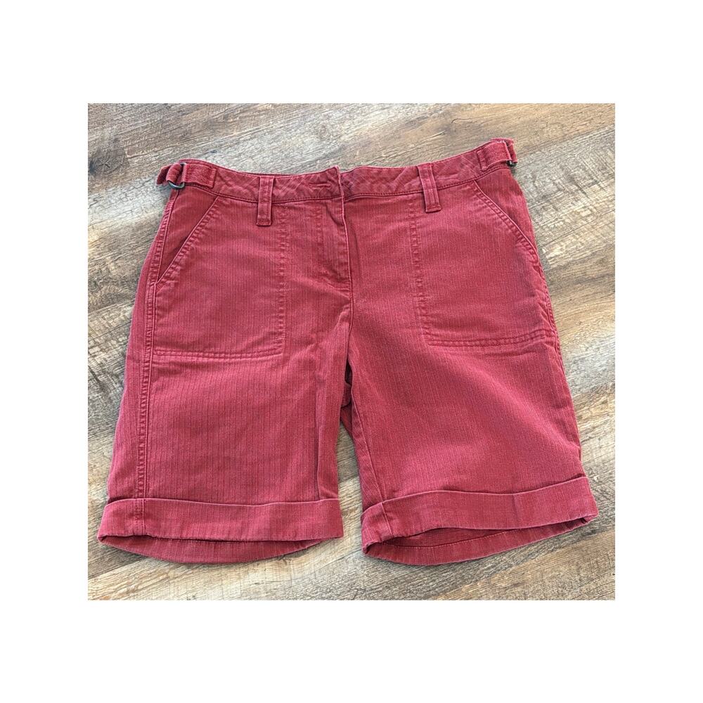 Liz Claiborne Women’s Terra Cotta Rust Cotton Stretch Roll-Cuff Shorts Size 6